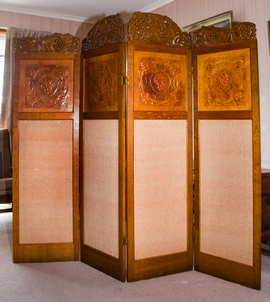 "the seasons" 4 panelled screen