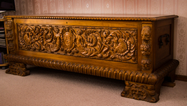 Chest carved for Geoffrey Payne.